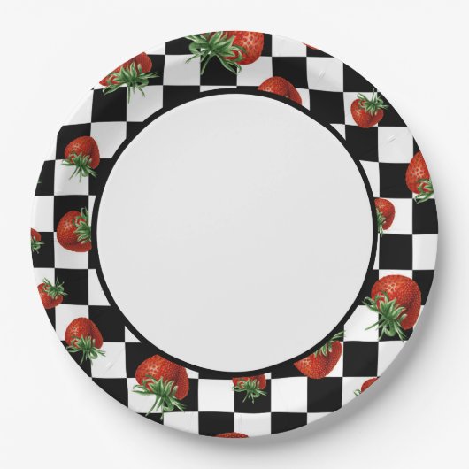 Assiettes En Carton Fraise (Devant)