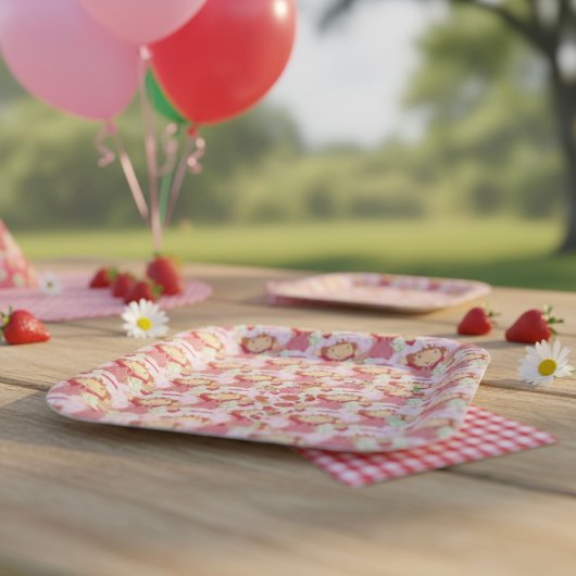 Assiettes En Carton Fraise