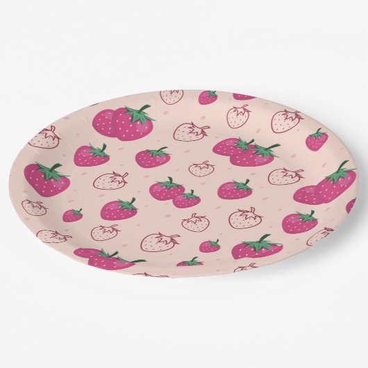 Assiettes En Carton Fraise (Angle)