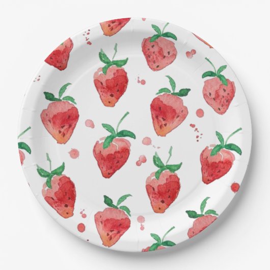 Assiettes En Carton Fraise (Devant)