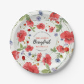 Assiettes En Carton Fraise 1er anniversaire | Berry First (Devant)