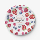 Assiettes En Carton Fraise 1er anniversaire | Berry First (Devant)