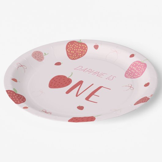 Assiettes En Carton Fraise 1er Berry Plaques d'anniversaire (Angle)