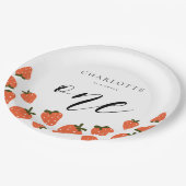 Assiettes En Carton Fraise 1er fête d'anniversaire (Angle)