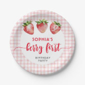 Assiettes En Carton Fraise Anniversaire Berry First (Devant)
