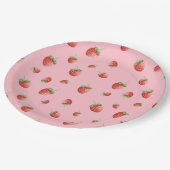 Assiettes En Carton Fraise Anniversaire rose (Angle)