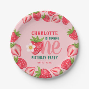 Assiettes En Carton Fraise Baby Turning Une fête d'anniversaire