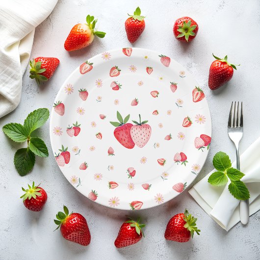 Assiettes En Carton Fraise Berry Anniversaire