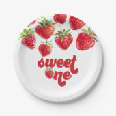 Assiettes En Carton Fraise Berry Premier Plaques de papier d'anniversa (Devant)