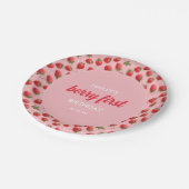 Assiettes En Carton Fraise Berry Première fête d'anniversaire (Angle)