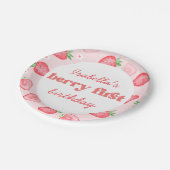 Assiettes En Carton Fraise Berry Première fête d'anniversaire (Angle)