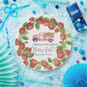 Assiettes En Carton Fraise Berry Première Fille 1er fête d'anniversair (Fête)