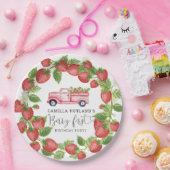 Assiettes En Carton Fraise Berry Première Fille 1er fête d'anniversair (Fête)
