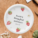 Assiettes En Carton Fraise Berry Sweet Anniversaire<br><div class="desc">Fraise Berry Sweet Plaques de fête d'anniversaire</div>