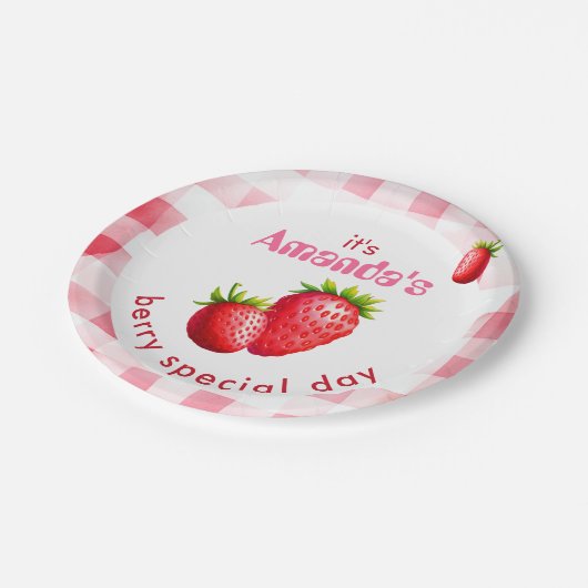 Assiettes En Carton Fraise Berry's Special Day Strawberry Retro En vic (Angle)