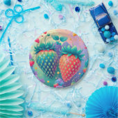 Assiettes En Carton Fraise colorée (Fête)