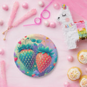 Assiettes En Carton Fraise colorée (Fête)