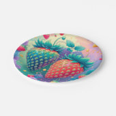 Assiettes En Carton Fraise colorée (Angle)
