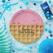 Assiettes En Carton Fraise crème glacée gaufre cône Anniversaire (Fête)
