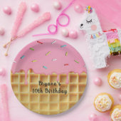 Assiettes En Carton Fraise crème glacée gaufre cône Anniversaire (Fête)