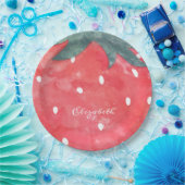 Assiettes En Carton Fraise d'aquarelle mignonne (Fête)