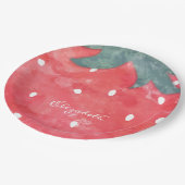 Assiettes En Carton Fraise d'aquarelle mignonne (Angle)