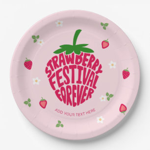 Assiettes En Carton Fraise Festival Forever Cute Personnalisable