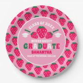 Assiettes En Carton Fraise Pink Graduation Party (Devant)