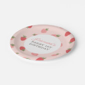 Assiettes En Carton Fraise rose fête d'anniversaire (Angle)