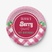 Assiettes En Carton Fraise Shortcake 1er fête d'anniversaire (Devant)