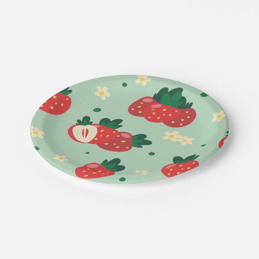 Assiettes En Carton Fraise Sweet fête d'anniversaire (Angle)