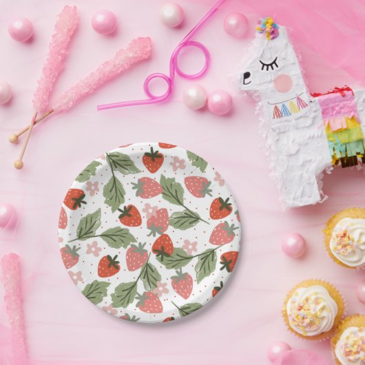 Assiettes En Carton Fraise thème Fille fête d'anniversaire (Fête)