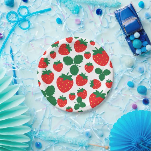Assiettes En Carton Fraises (Fête)