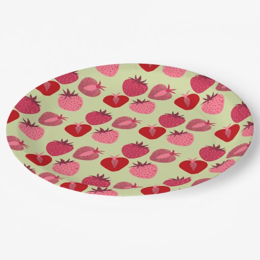 Assiettes En Carton Fraises (Angle)