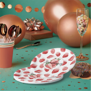 Assiettes En Carton Fraises Rouges Fruit Anniversaire