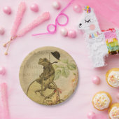 Assiettes En Carton Français Ephemera Frog équitation Rose de vélo (Fête)