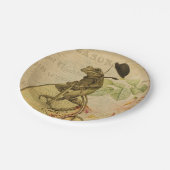 Assiettes En Carton Français Ephemera Frog équitation Rose de vélo (Angle)