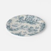 Assiettes En Carton Français toile de jouy sage vert élégant (Angle)