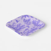 Assiettes En Carton Française toile de jouy bleu et blanc élégant (Angulaire)