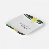 Assiettes En Carton Frangipani jaune Plumeria Mariage (Angulaire)