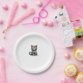 Assiettes En Carton FrankenCat T-shirt surdimensionné (Fête)