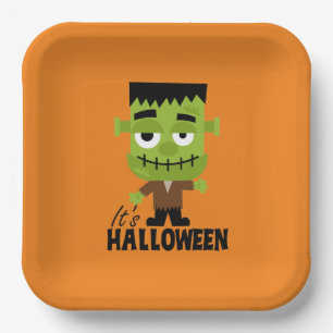 Assiettes En Carton Frankenstein C'est Halloween
