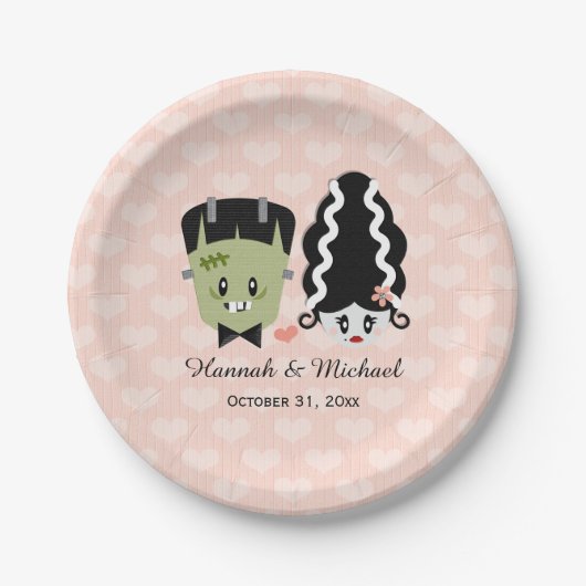 Assiettes En Carton Frankenstein Couples Mariage (Devant)
