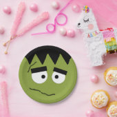 Assiettes En Carton Frankenstein drôle font face pour Halloween (Fête)