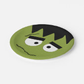Assiettes En Carton Frankenstein drôle font face pour Halloween (Angle)