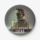 Assiettes En Carton Frankenstein Head Anniversaire Gâteau au chocolat (Devant)