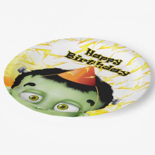 Assiettes En Carton Frankenstein Monster Halloween fête d'anniversaire (Angle)