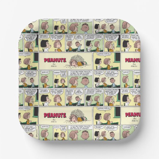Assiettes En Carton Franklin, Pepperment Patty & Marcie | Classe mathé (Recto)
