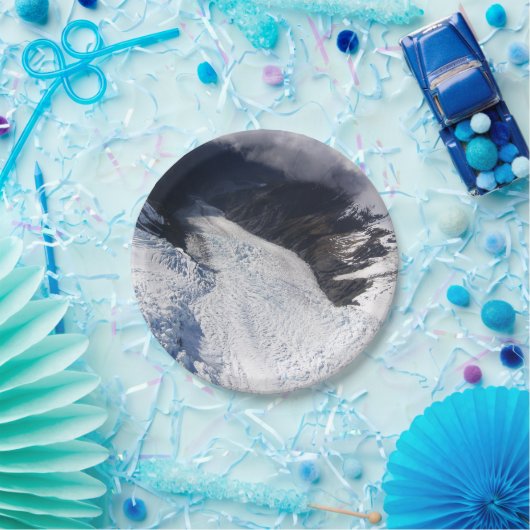 Assiettes En Carton Franz Josef Glacier Vue aérienne, Nouvelle-Zélande (Fête)