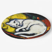 Assiettes En Carton Franz Marc - Chat Blanc, peinture d'art, (Angle)